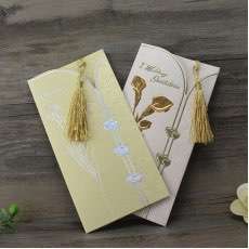 Cheap Invitation Card Beautiful Card with Tassel Embossing Invitation 